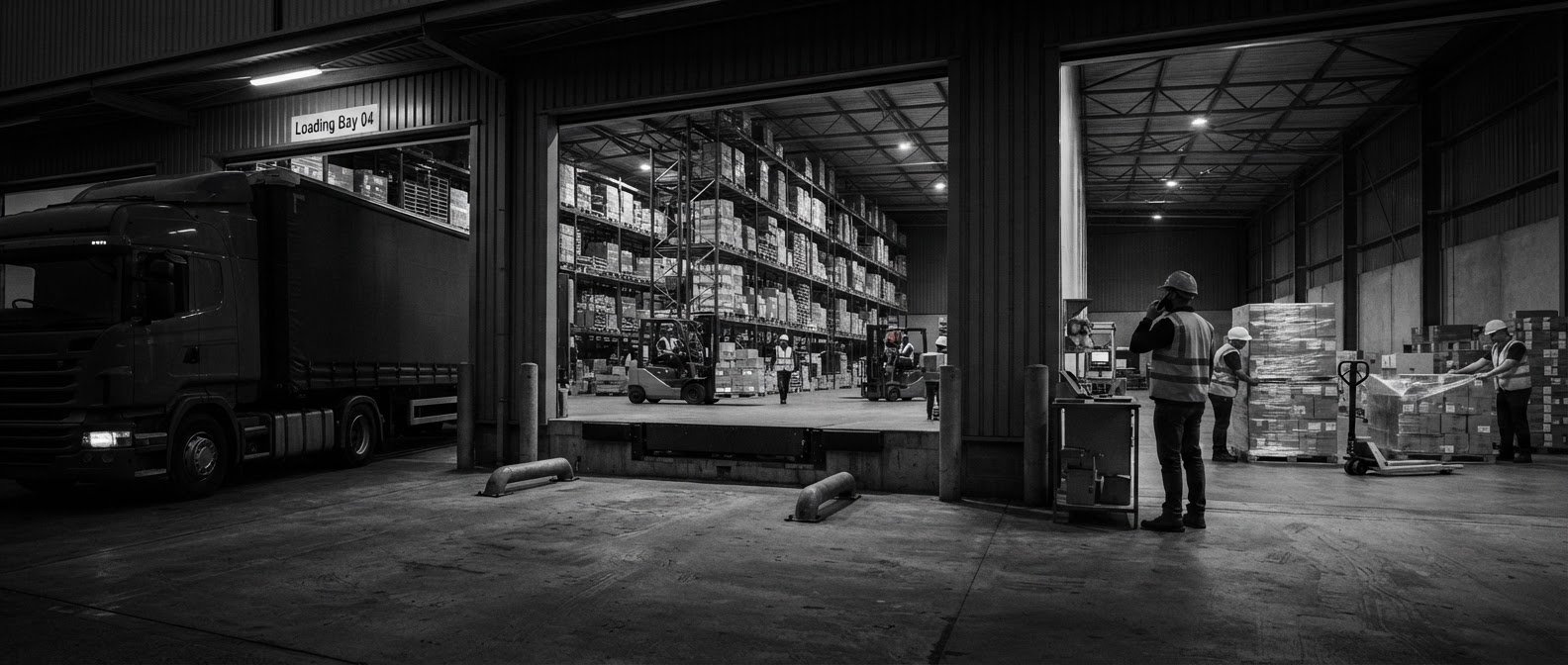 Logistics professional reviewing freight shipping documents